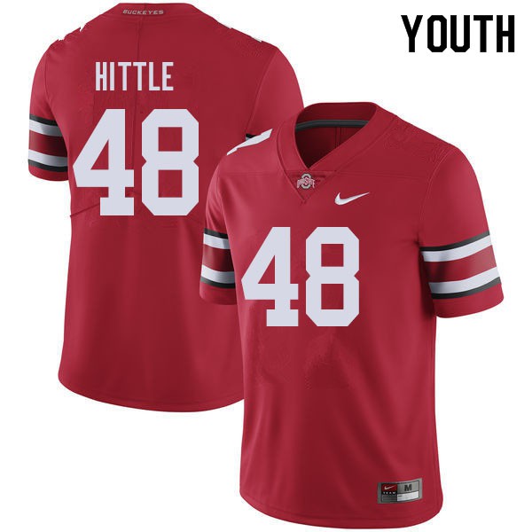 Ohio State Buckeyes #48 Logan Hittle Youth Stitched Jersey Red OSU127516